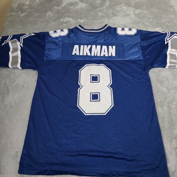Vintage Dallas Cowboys Jersey Mens Medium Blue Starter Size 48 Troy Aikman #8 - Picture 8 of 8